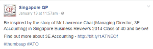 Singapore QP Post on Mr Lawrence Chai