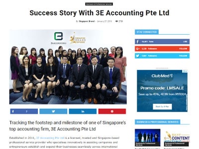 3E Accounting Singapore - Singapore Brand Top Player 2016 / 2017
