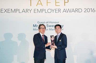 TAFEP Lim Swee Say Minister for Manpower Exemplary Employer Award 2016 TAFEP Lim Swee Say Minister for Manpower Exemplary Employer Award 2016