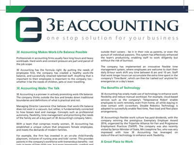 ISCA Journal: 3E Accounting Makes Work-Life Balance Possible