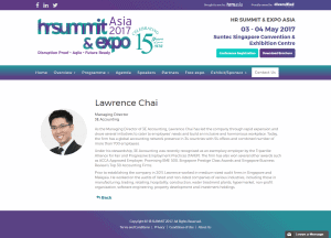 HR Summit & Expo Asia Invited Speaker - Lawrence Chai