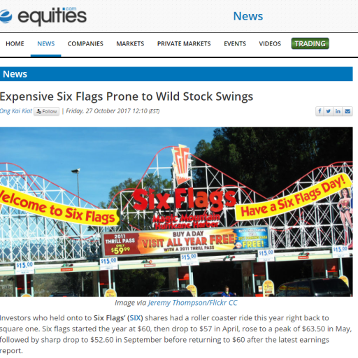 ​Expensive Six Flags Prone to Wild Stock Swings