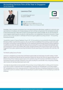 3E Accounting Bags “Accounting Services Firm of the Year in Singapore” awarded by International Advisory Experts 2017 Awards