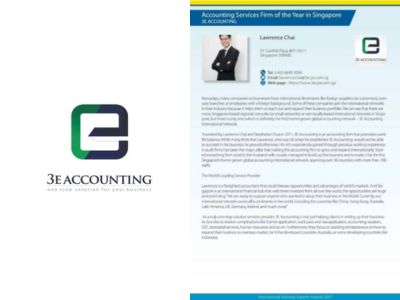 3E Accounting Bags “Accounting Services Firm of the Year in Singapore” awarded by International Advisory Experts 2017 Awards