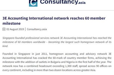 Consultancy.asia Recognises 3E Accounting International Network’s 60-Member Achievement Consultancy.asia Recognises 3E Accounting International Network’s 60-Member Achievement