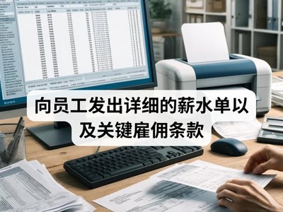 向员工发出详细的薪水单以及关键雇佣条款
