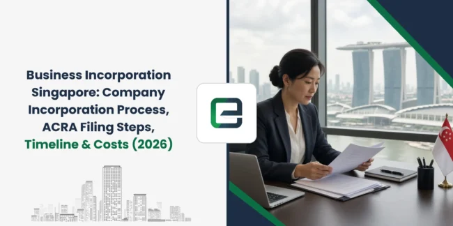 Business Incorporation Singapore: Company Incorporation Process, ACRA Filing Steps, Timeline & Costs (2026) Business Incorporation Singapore: Company Incorporation Process, ACRA Filing Steps, Timeline & Costs (2026)