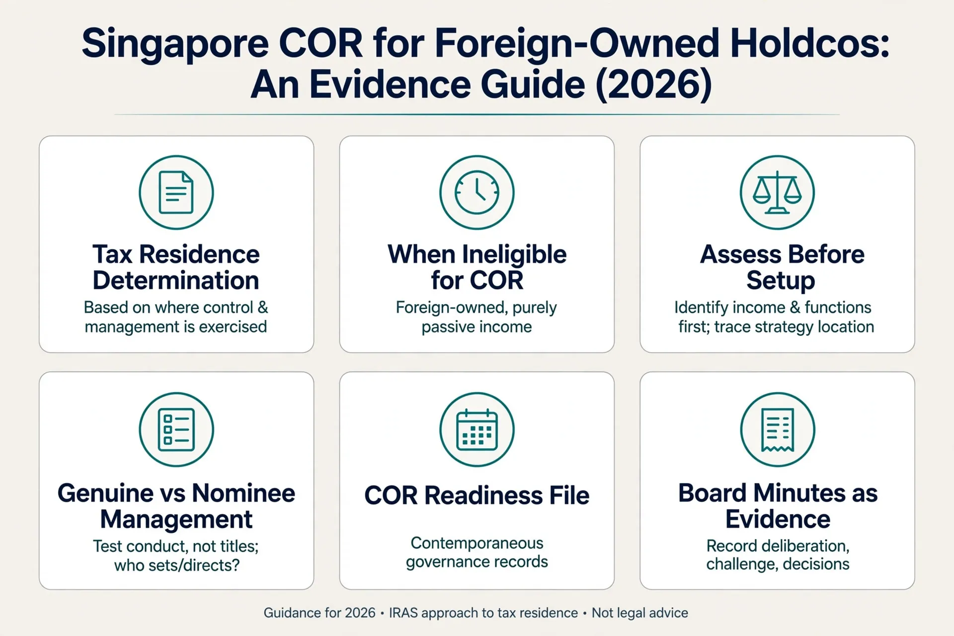 Infographic: Singapore COR for Foreign-Owned Holdcos: An Evidence Guide (2026)